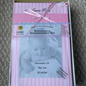 NIB Baby Girl invitation/Announcement kit